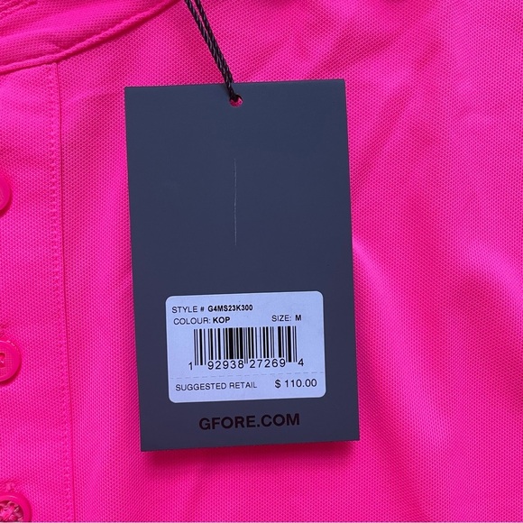 NWT G/FORE Essential Modern Spread Collar Tech Pique Polo M - Picture 8 of 9